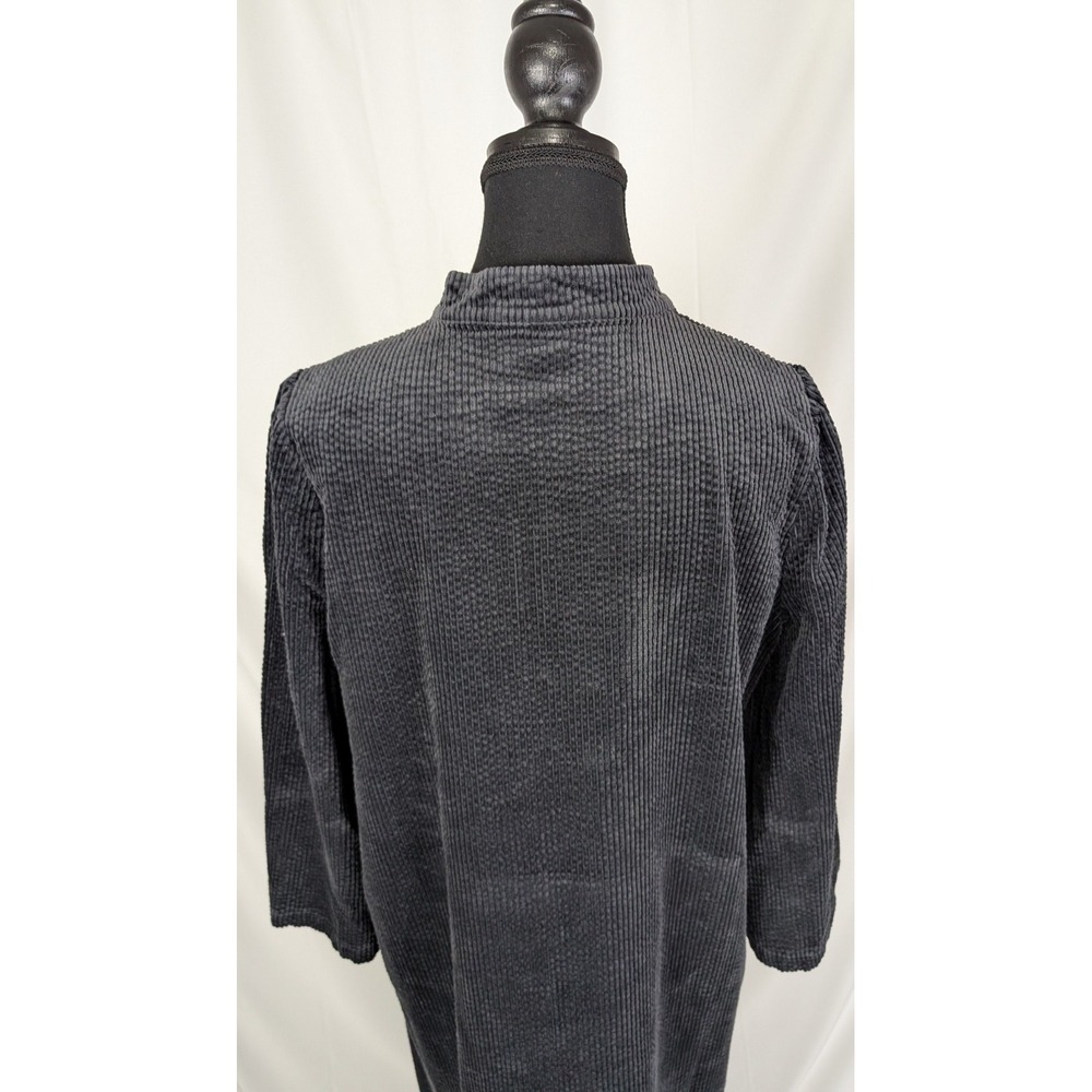 Culture Denmark Charcoal Gray Corduroy V-Neck Sack Dress Medium - 100% Cotton - Picture 9 of 16